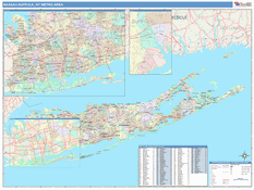 Nassau-Suffolk Metro Area Digital Map Color Cast Style